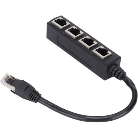 RJ45 Splitter Adapter 1 til 4 porter Jevn overføring Utmerket tilkobling Nettverkskabeladapter