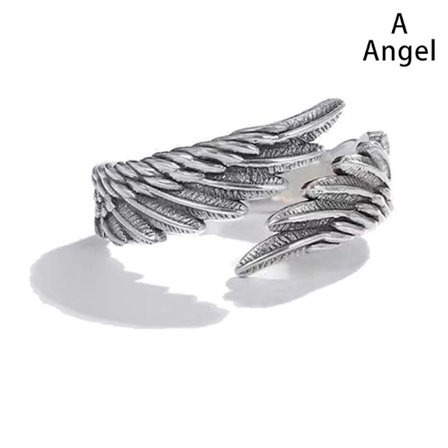 Angel Demon Wing Par Ringar för Dam Ringar Öppen Ring för Vi