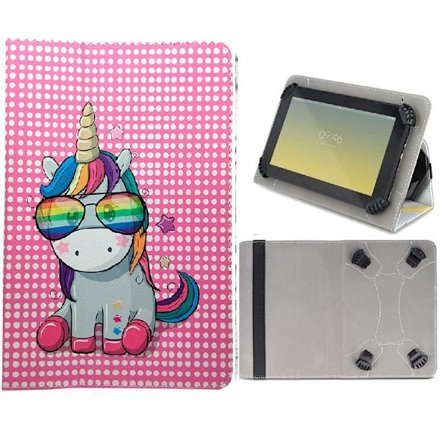 Universal Flip Case til 9-10,2" tablets - Rainbow Unicorn