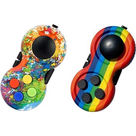 (Graffiti + Regnbåge) 8-funktions Fidget Toy Cube Controller Stress