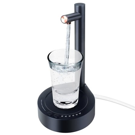 USB-C Portabel Vattendispenserpump, One-Touch Automatisk Flöde för 5 Gallon & Standardflaskor, Kompakt Skrivbordsdesign för Sängbord, O