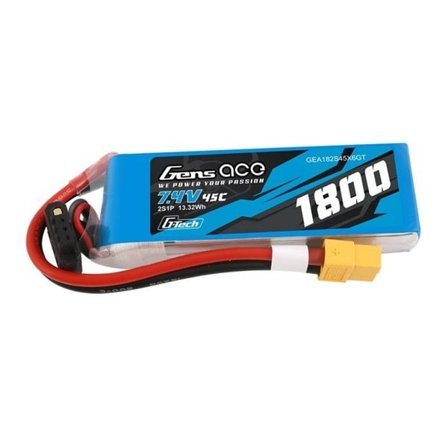 GensAce G-Tech LiPo 1800 mAh 7,4 V 45C 2S1P XT60-batteri