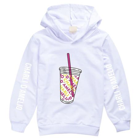 Barn Pojkar Flickor Tryckta Hoodie Huvtröja Casual Pullover Toppar 7-15 År White 14-15 Years