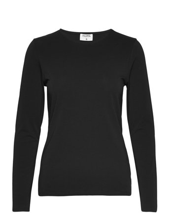 Filippa K Cotton Stretch Long Sleeve - Black - XS