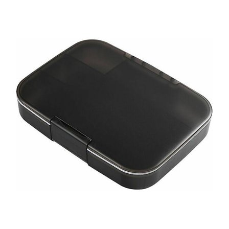 Pilleæske, sort stor kapacitet ni rum vandtæt pilleæske