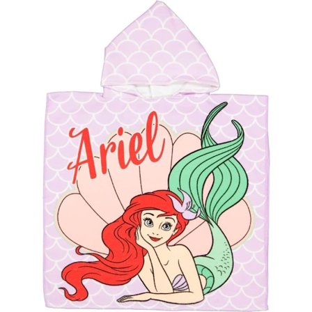 Disney Princess Ariel strandhandduk poncho 60x120 cm (Snabbtorkande)