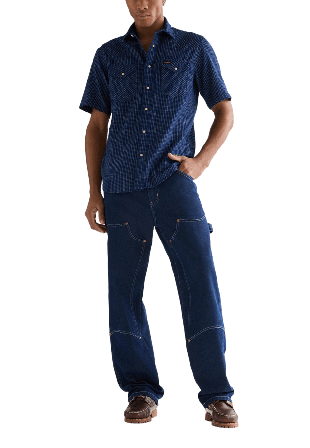 Wrangler SS Western Shirt Skjortor Herr Blå L