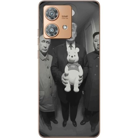 Kompatibelt Mobildeksel til Motorola Motorola Edge 40 Neo Svart-hvit kunstbilde med surrealistisk politisk symbolikk og uventet kontrast, provoserende