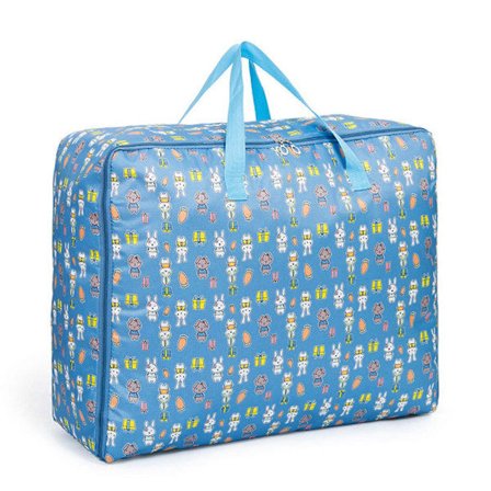 Opbevaringspose til dyner, stor kapacitet, forstærket håndtag med lynlås