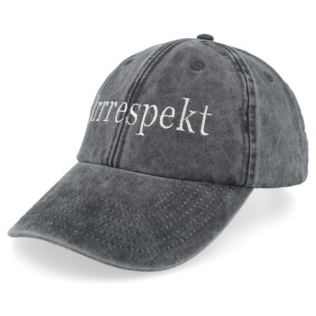 Iconic - Schwarz unconstructed Cap - Rrrrespekt Script Washed Black Dad Cap / Unconstructed @ Hatstore