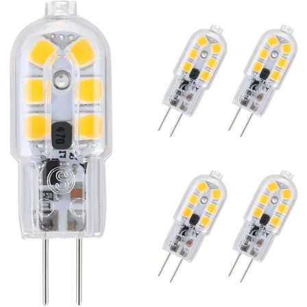 G4 LED-pære, AC DC 12V halogenpæreerstatning for lysekroner, utebelysning, plenbelysning, skapbelysning, standard G4 Bi-Pin-sokkel, 2W effekt