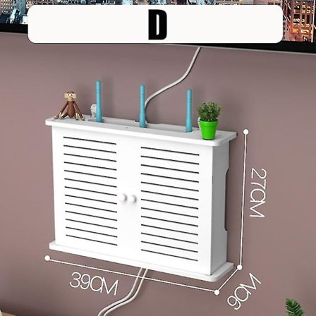 Stor trådlös Wifi Router Hylla Es Kabel Power Plus Wire Bracket D