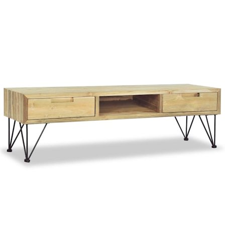 vidaXL TV-bänk 120x35x35 cm massiv teak