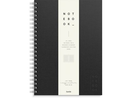 BURDE Anteckningsblock A4 textil linjerad svart - Lyreco - Kontorsmaterial - Block och anteckningsböcker - Anteckningsblock