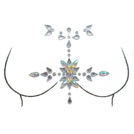 Vackra självhäftande kroppsjuveler för djup urringning