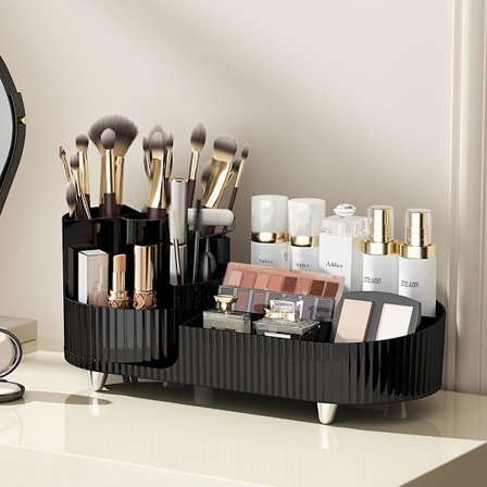 Makeup Organizer Tilbagevendende Makeup Organizer Til Kommode Stor Kapacitet Kosmetik Display Case Med Makeup Pensel Holder