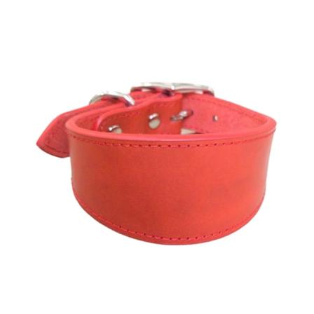Läderhundhalsband Mjukt vadderat halsband för whippets Salukis Sighthounds Hundar Justerbart halsband Stora raser Hundartillförsel Röd Red M