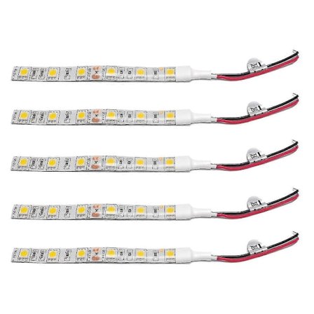 5 stk 10cm Vanntette Hvite 5050 LED Strip Lys DC 12v Caravan Båt Bil
