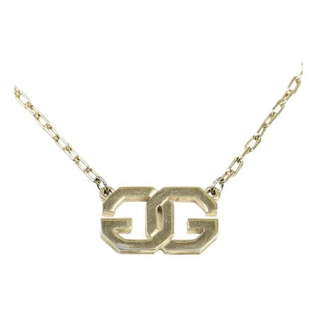 Givenchy Pre-owned, Pre-owned GG Logo Pendant Necklace Geel, Dames, Maat:ONE Size