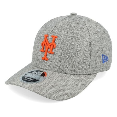 New Era - MLB Grey adjustable Czapka Z Daszkiem - New York Mets 9FORTY M-Crown Cotton Weave Gray A-frame Adjustable @ Hatstore