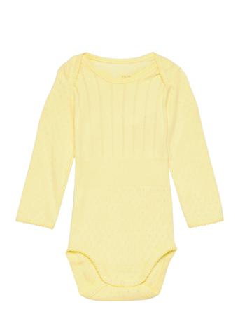 Baby Body Bodies Long-sleeved Keltainen Noa Noa Miniature