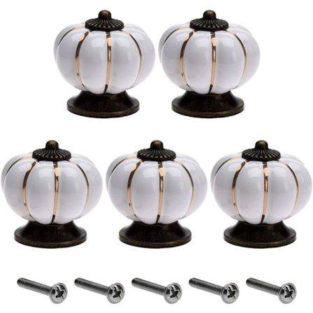 5 kpl Keramiikkakaapin nuppia 40mm Vintage Kurpitsa Huonekalujen kahva