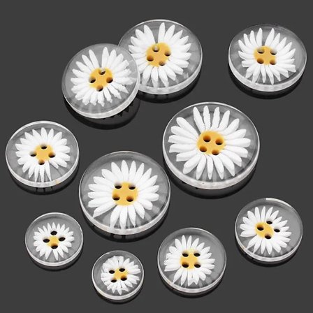 20Pcs Resin Buttons Daisy Hand Sewing Buttons Craft Buttons for Sewing DIY Crafts Clothes 11.5-30MM