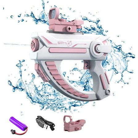 OBOSOE Elektrisk vandpistol – Automatisk påfyldning, 10 m rækkevidde, batteridrevet vandblaster, kontinuerlig skydning