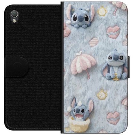 Kompatibel Tegnebogsetui til Sony Xperia Z3 Stitch mønster med hjerter, paraplyer og pastelfarvet blød baggrund