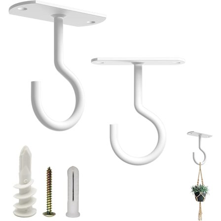 Kattokoukut Kasvien Ripustamiseen 2 Pakkaus - Neliömäinen Seinäkiinnitys Kasvien Ripustuskoukut Sisätilojen Ripustuskoukut Metalli Kasvien Teline 