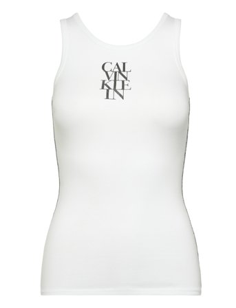 Sl Cotton Rib Solid Tank White Calvin Klein Jeans