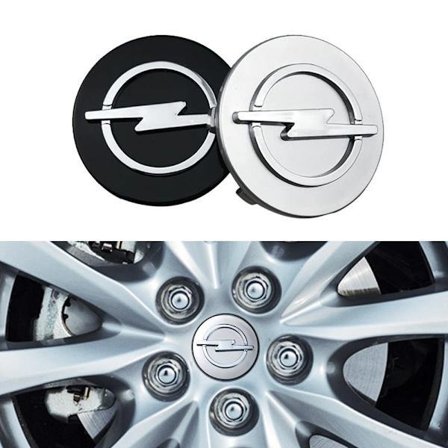 4-pak - Opel Centerkapsler / Hjulkapselmærker - Bil 58mm - Sølv