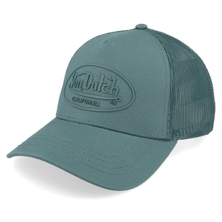 Von Dutch - Verde trucker Cappellino - Rubber Logo Blue A-Frame Trucker @ Hatstore