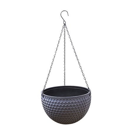 Rea! Blomkrukor, Hängande Korg Planter Rund Trädgård Hängande Premium Plast Brun Kruka Levereras med Dränerare och Kedja Hängande Blommor