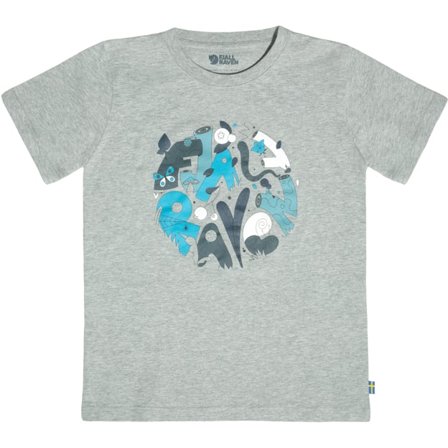 Fjällräven Kids Forest Findings T-Shirt Top in Grey/Melange | Size: 140, Organic Cotton