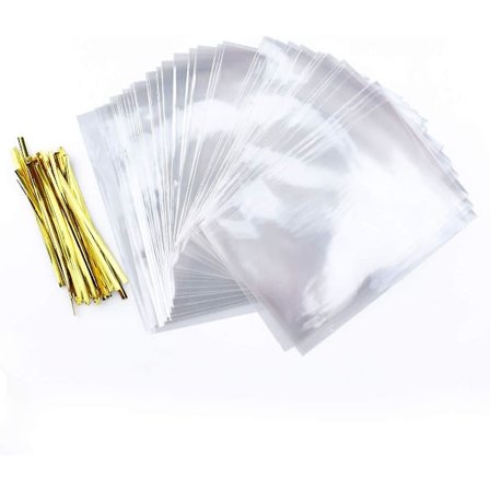 Cellofanpåsar 200 st Klara Cellopåsar Godispåsar Opp Plastpåsar Festpresentpåsar För Present Godispåsar Bageri Födelsedag Bageri Kakor Godis Dessert 