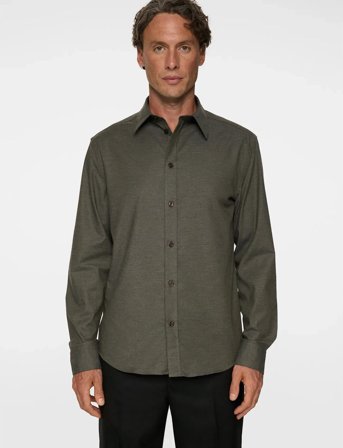 J. Lindeberg Slim Light Flannel Shirt - Khaki green - XXL