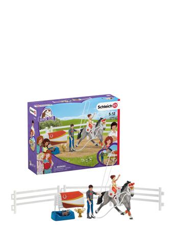 Schleich Horse Club Mias Vaulting Set Toys Playsets & Action Figures Play Sets Multi/mønstret Schleich*Betinget Tilbud