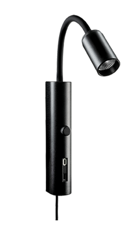 SG Tube Wall Sort USB 350lm 2700K Ra 98 Integrert dimmer 8W LED