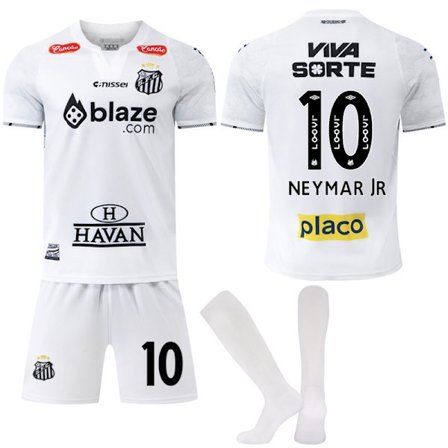 2024-2025 Santos FC Børne- og Voksenfodboldtrøje (inklusive sokker) nr. 10 Neymar - Perfekt