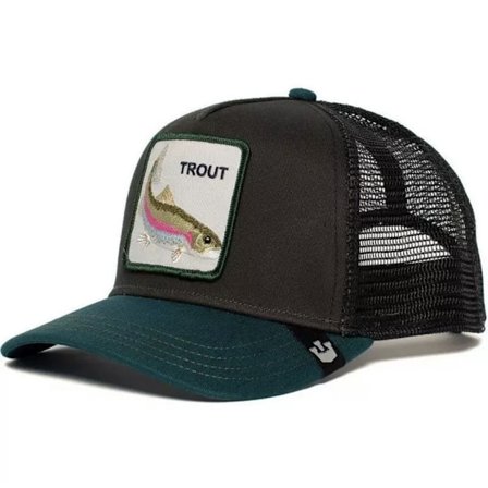 Broderad Keps med Djurmönster och Mesh - Snapback - Fisk