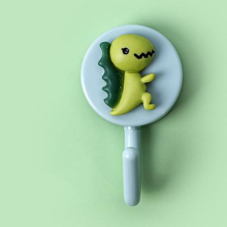 Søt nøkkelkrok Kreativ J-formet plasthkrok Firepakke Dinosaur