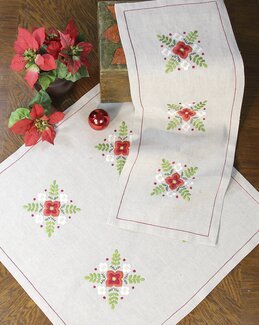 Broderikit Juleblomster - Løber - Västgöta Broderi