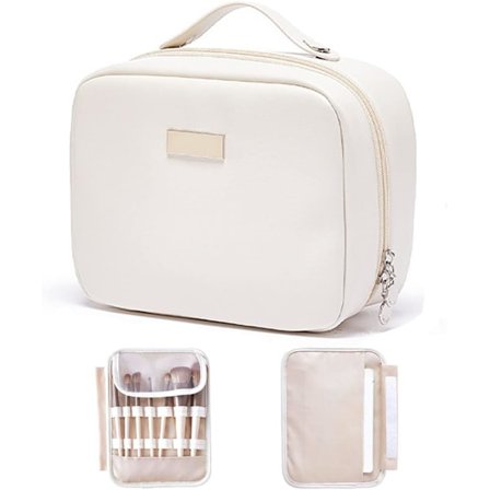 Bærbar rejse toilettaske med dobbelt dæk
