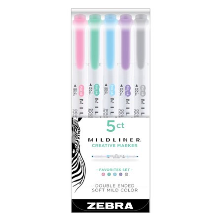 Zebra Mildliner 5-pack Favorites set