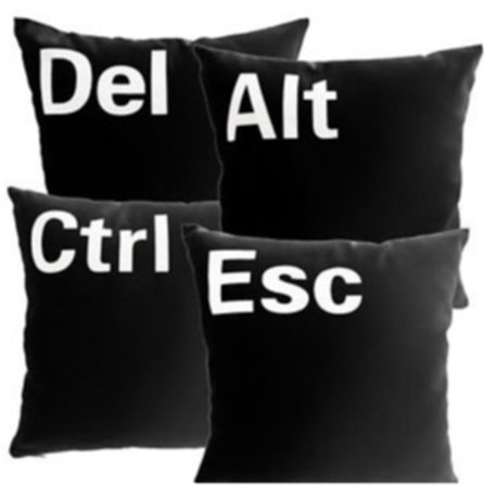 4st 50x50cm Kuddfodral: Ctrl Alt Del Esc