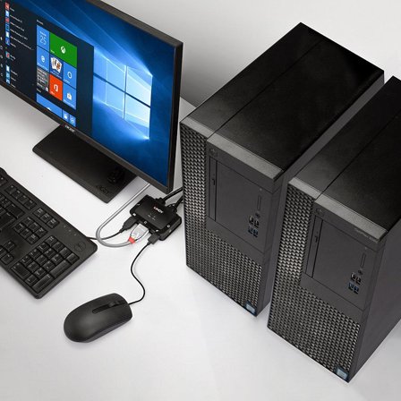 Lindy 2 Port HDMI 2.0, USB 2.0 & Audio Cable KVM Switch - KVM / lydsvitsj - 2 porter