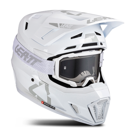 Kask Cross Leatt Moto 7.5 V25 Z Gogle Złamany Biały XL