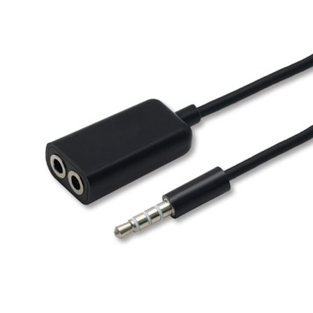 (Svart)3,5 mm Aux 1 hane till 2 hona ljudhörlurar headset öronsnäcka