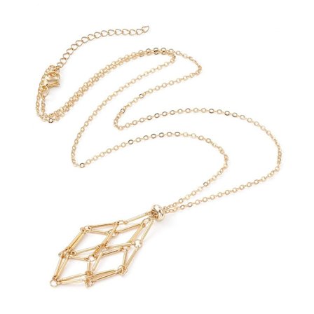 Crystal Holder Cage Necklace Crystal Net Metal Necklace 2 2